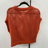 Madewell Women's Size M Orange Open Weave Sweater
