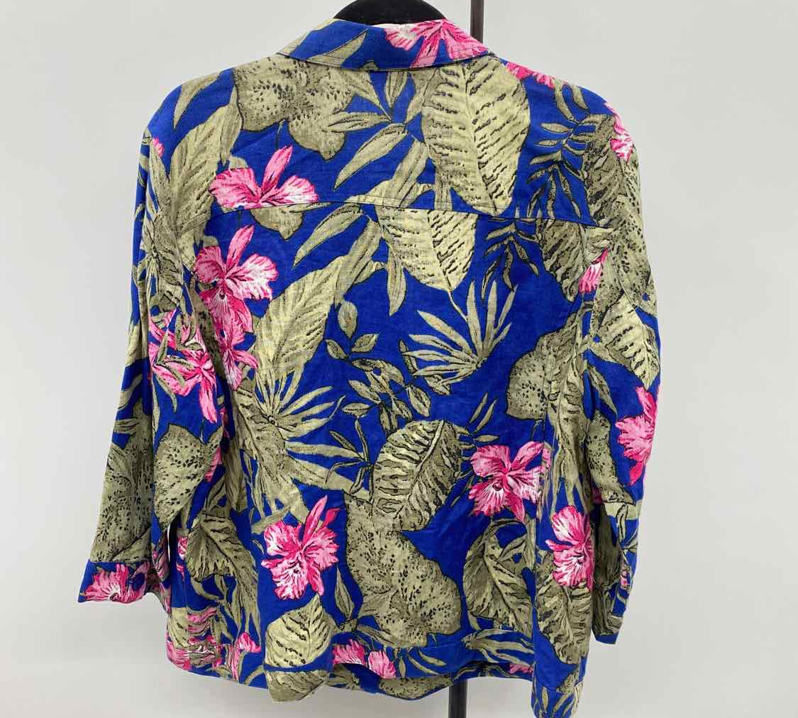 Chico's Women's Size XL Blue Floral Jacket