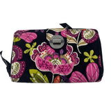 VERA BRADLEY Quilted Black Magenta & Green Floral ZipAround Wallet