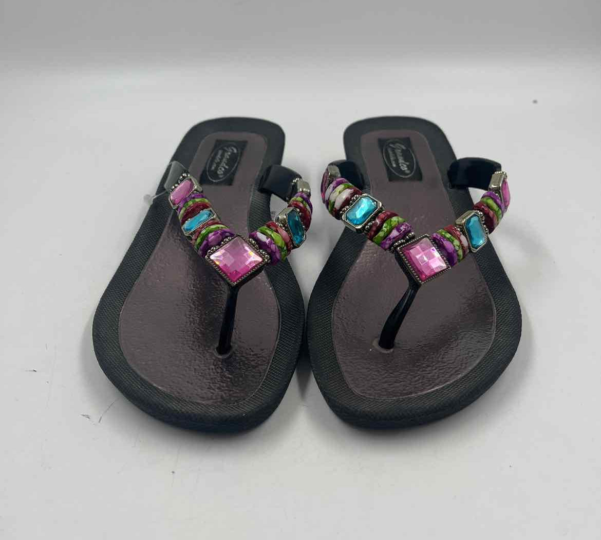 Grandco Women's Shoe Size 7 Black Beaded Sandals