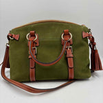 Back DOONEY & BOURKE Olive Green Suede BRISTOL Satchel w/Crossbody Strap