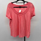 Talbots Women's Size 1X coral Textured Short Sleeve Shirt