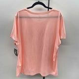 Nike Women's Size 2X Peach Solid Short Sleeve Shirt