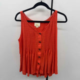 Maeve Junior's Size M Orange Textured Sleeveless Shirt