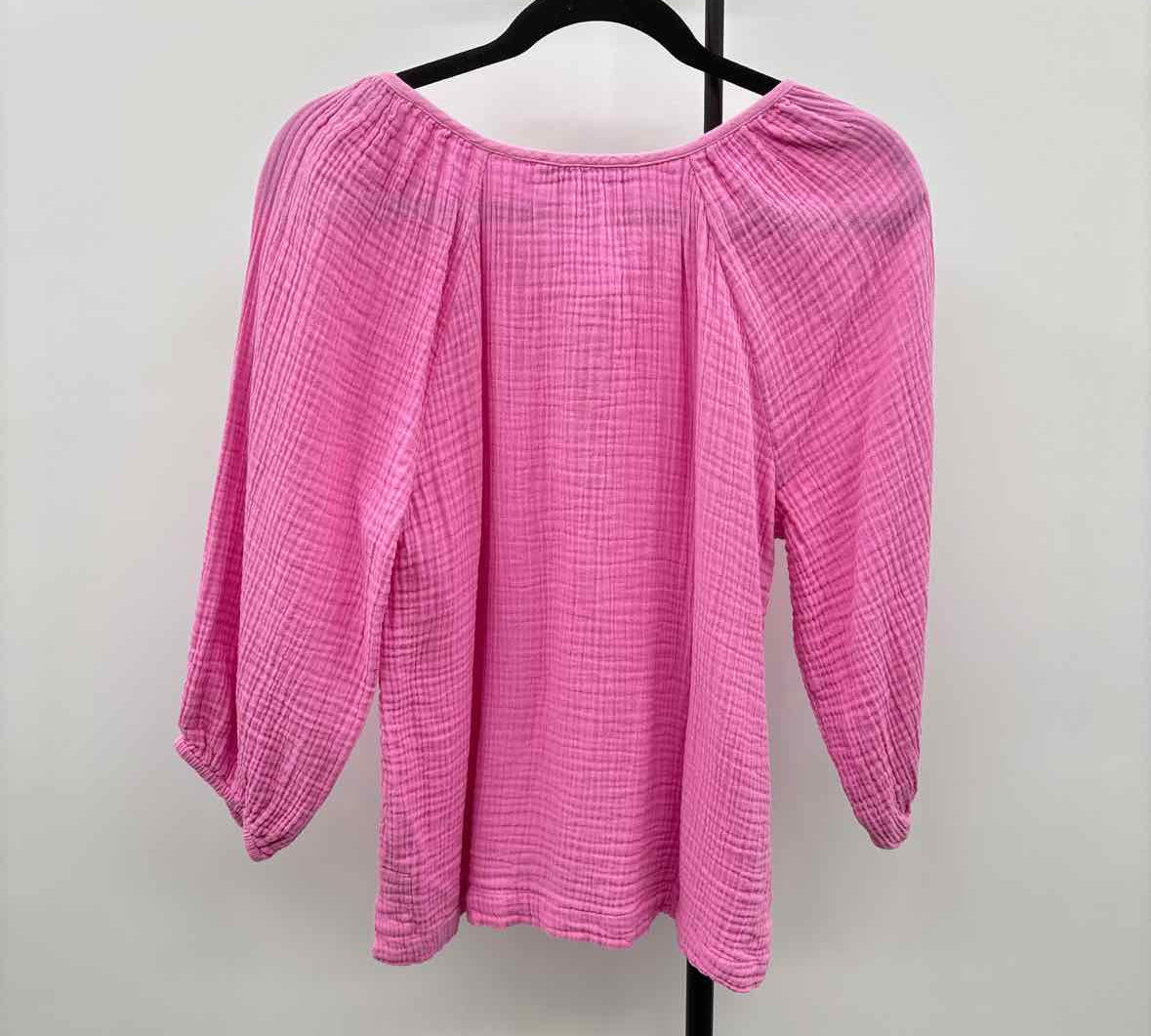 Loft Women's Size S Pink Wrinkle Long Sleeve Shirt