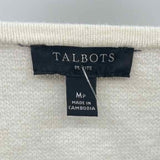 Talbots Women's Size MP White Stripe Cardigan