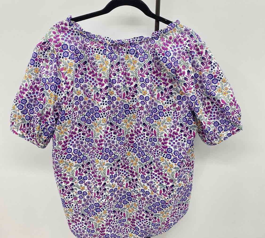 Talbots Women's Size 1X Purple Floral Short Sleeve Shirt