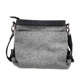 SHERPANI Heathered Gray & Black Fabric Crossbody Purse