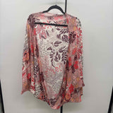 Anthropologie Junior's Size One Size Peach Floral Cardigan