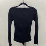 Free People Junior's Size S Black Solid Long Sleeve Shirt
