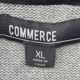 Commerce Men's Size XL Gray Striped Sweater