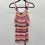 Lane Bryant Women's Size L Magenta Stripe Short Sleeve Shirt