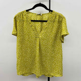 Carolina Belle Women's Size L Chartreuse Floral Short Sleeve Shirt