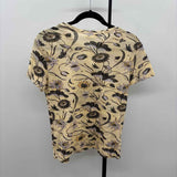 Ulla Johnson Women's Size S Yellow Floral Short Sleeve Shirt
