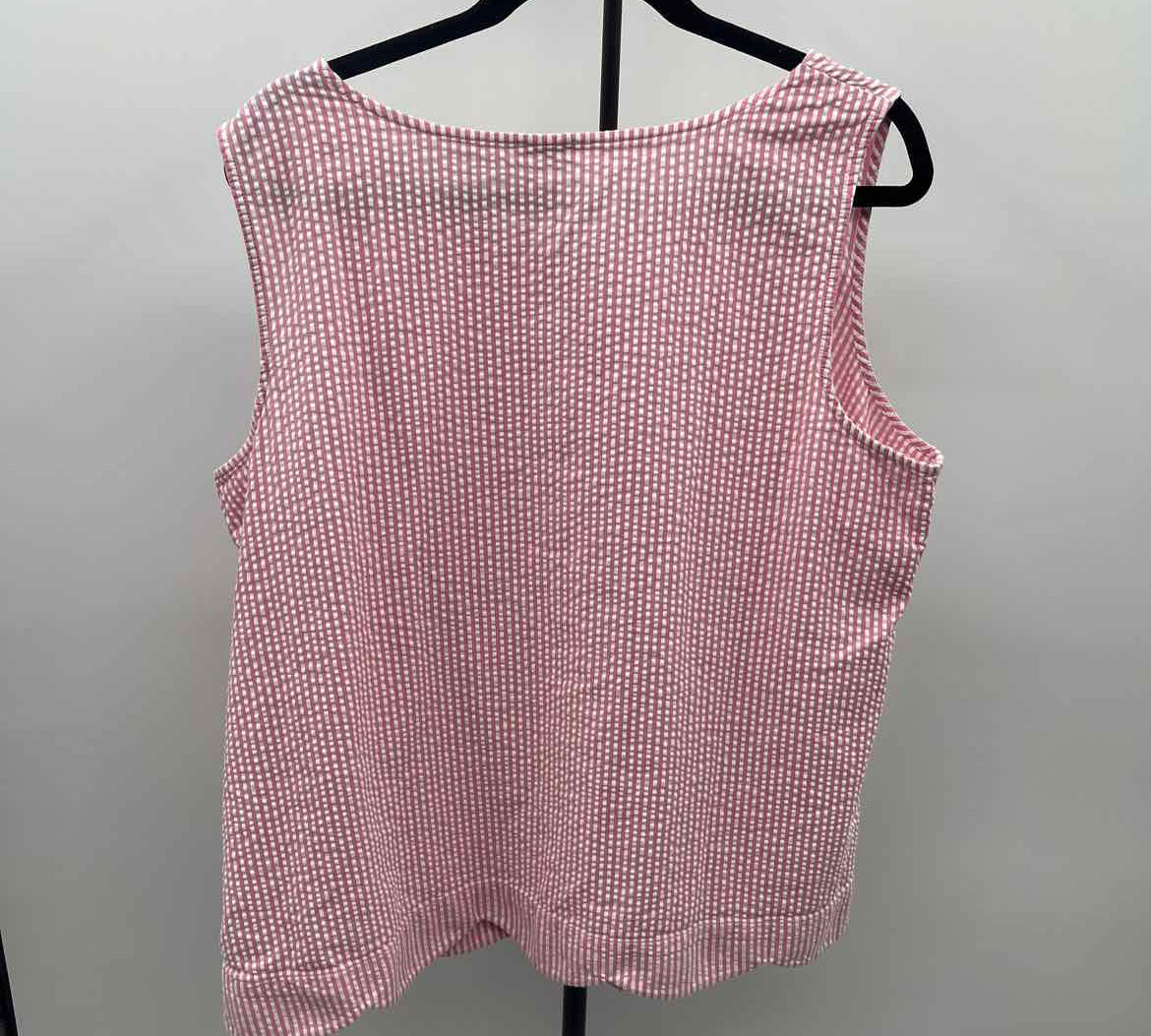 Talbots Women's Size XL Pink Stripe Sleeveless Shirt