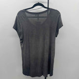 Cable & Gauge Women's Size L Charcoal Solid Short Sleeve Shirt