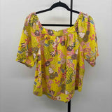 Unbranded Women's Size M Ivory Floral Sleeveless Shirt
