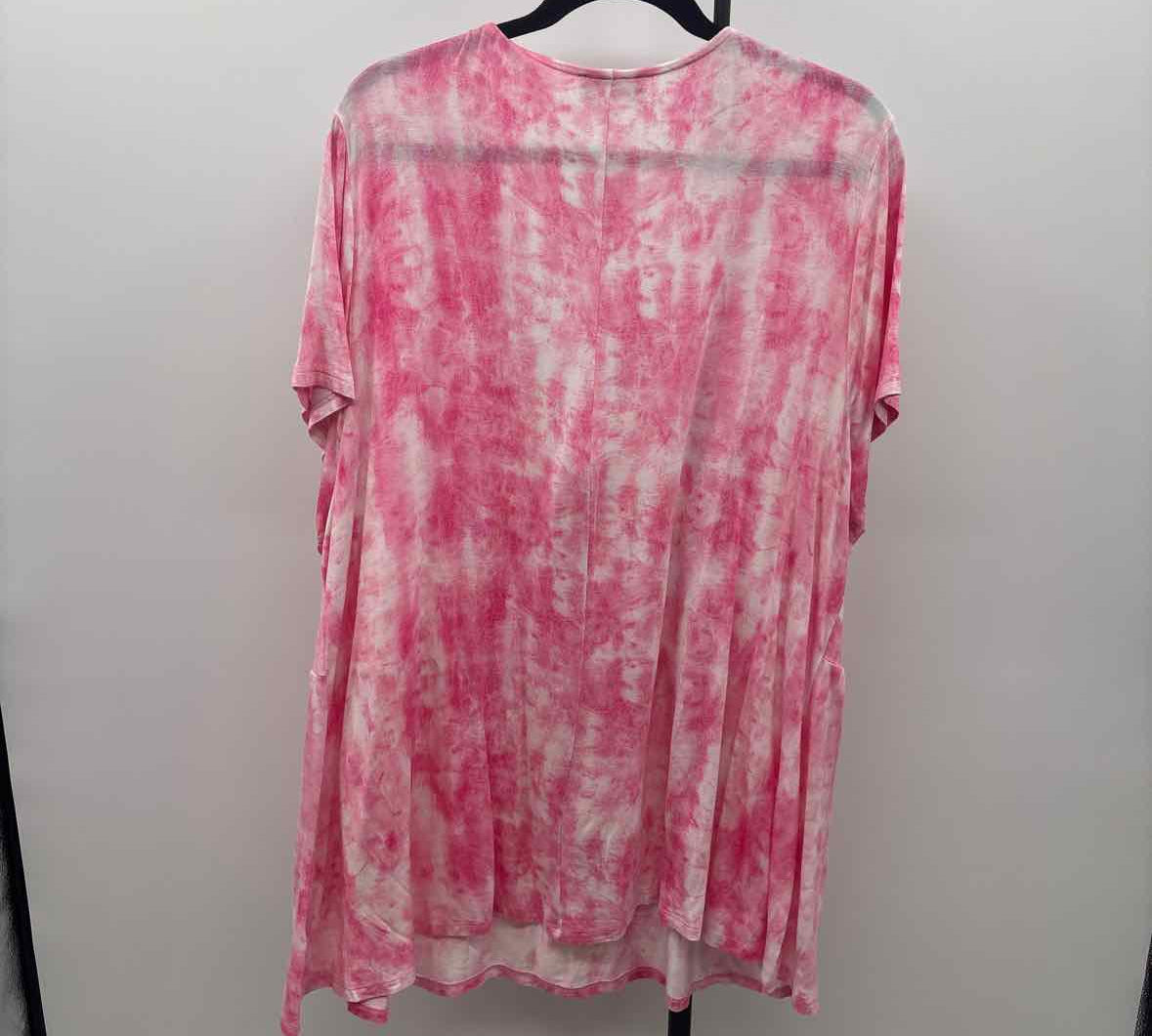 Lane Bryant Women's Size 3X Pink Tie Dye Short Sleeve Shirt