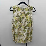 JJill Women's Size L Green Floral Sleeveless Shirt