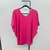 Kim & Cami Women's Size 1X Pink Circles Short Sleeve Shirt