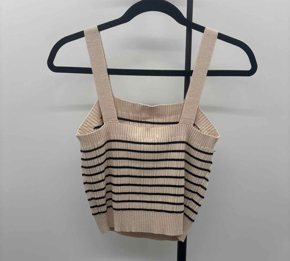 Marled Women's Size M Beige Stripe Tank