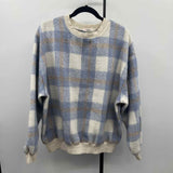 J Don Women's Size S Blue Plaid Sweatshirt