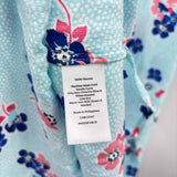Talbots Women's Size XS Aqua Floral Sleeveless Shirt