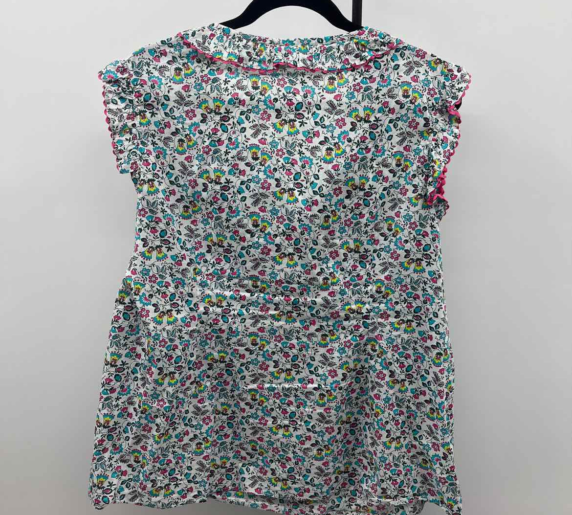 Boden Women's Size 1X Teal Floral Sleeveless Shirt