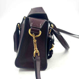 Side MULBERRY Oxblood Pebble Leather MINI ROXANNE Handled Satchel Purse w/Crossbody Strap
