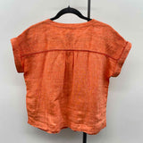 Talbots Women's Size MP Orange Textured Short Sleeve Shirt