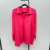 Lands End Women's Size 3X Pink Solid Long Sleeve Shirt