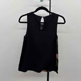 Meadow Rue Junior's Size XSP Black Floral Sleeveless Shirt