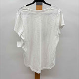 Chico's Women's Size L White Floral Short Sleeve Shirt