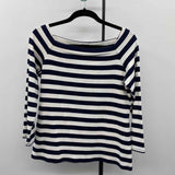 J Crew Women's Size XL Navy Stripe Long Sleeve Shirt