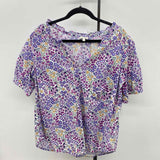 Talbots Women's Size 1X Purple Floral Short Sleeve Shirt