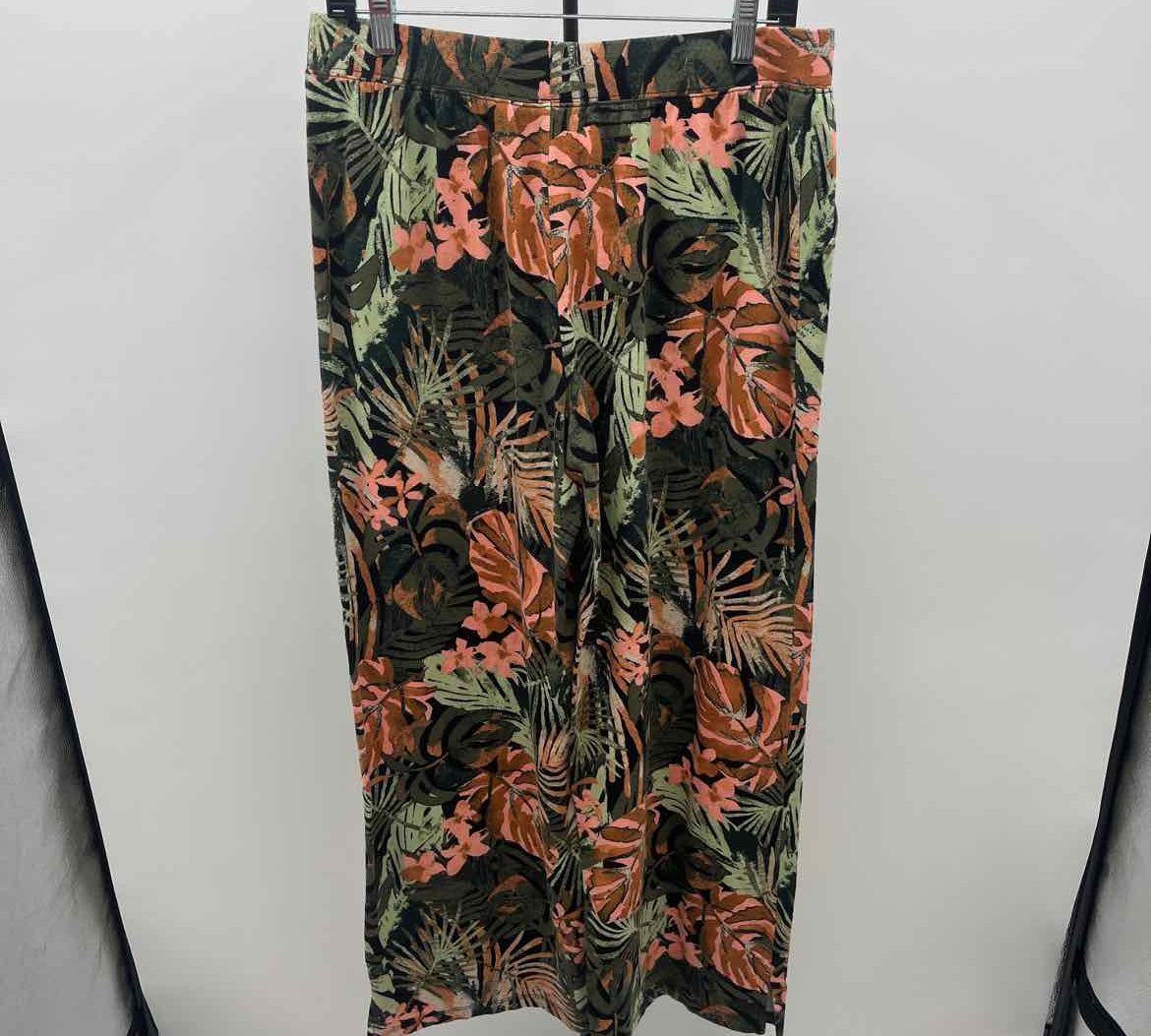 Denim & Co Women's Size 10 Green Floral Pants