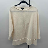 Jones New York Women's Size M Ivory Textured Long Sleeve Shirt