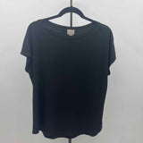 Chico's Women's Size L Black Solid Short Sleeve Shirt
