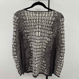 Nic & Zoe Women's Size S Charcoal Abstract Long Sleeve Shirt