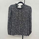 89th & Madison Women's Size XL Black Floral Long Sleeve Shirt