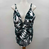 Island Waves Women's Size 3X Green Leaves Misc. Swimwear