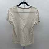 J Crew Women's Size M Beige Shimmer Short Sleeve Shirt