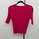Anthropologie Women's Size XS Fuschia Textured Short Sleeve Shirt