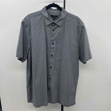 Alfani Men's Size XL Gray Geometric Short Sleeve Shirt