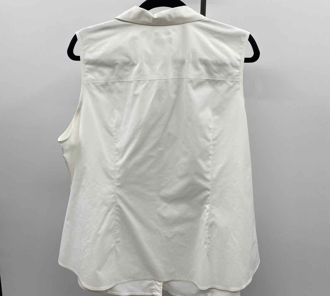 Talbots Women's Size 20WP White Solid Sleeveless Shirt