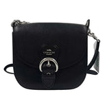 COACH Black Leather KLEO Buckle SaddleBag Crossbody Purse
