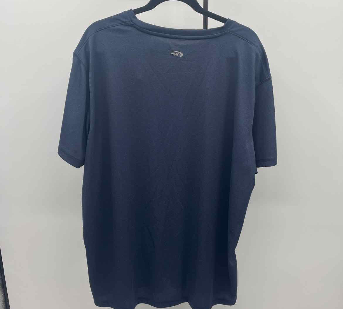 MTA sport Men's Size XXXL Blue Solid Short Sleeve Shirt