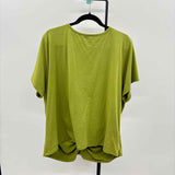 North Style Women's Size 2X Green Solid Short Sleeve Shirt