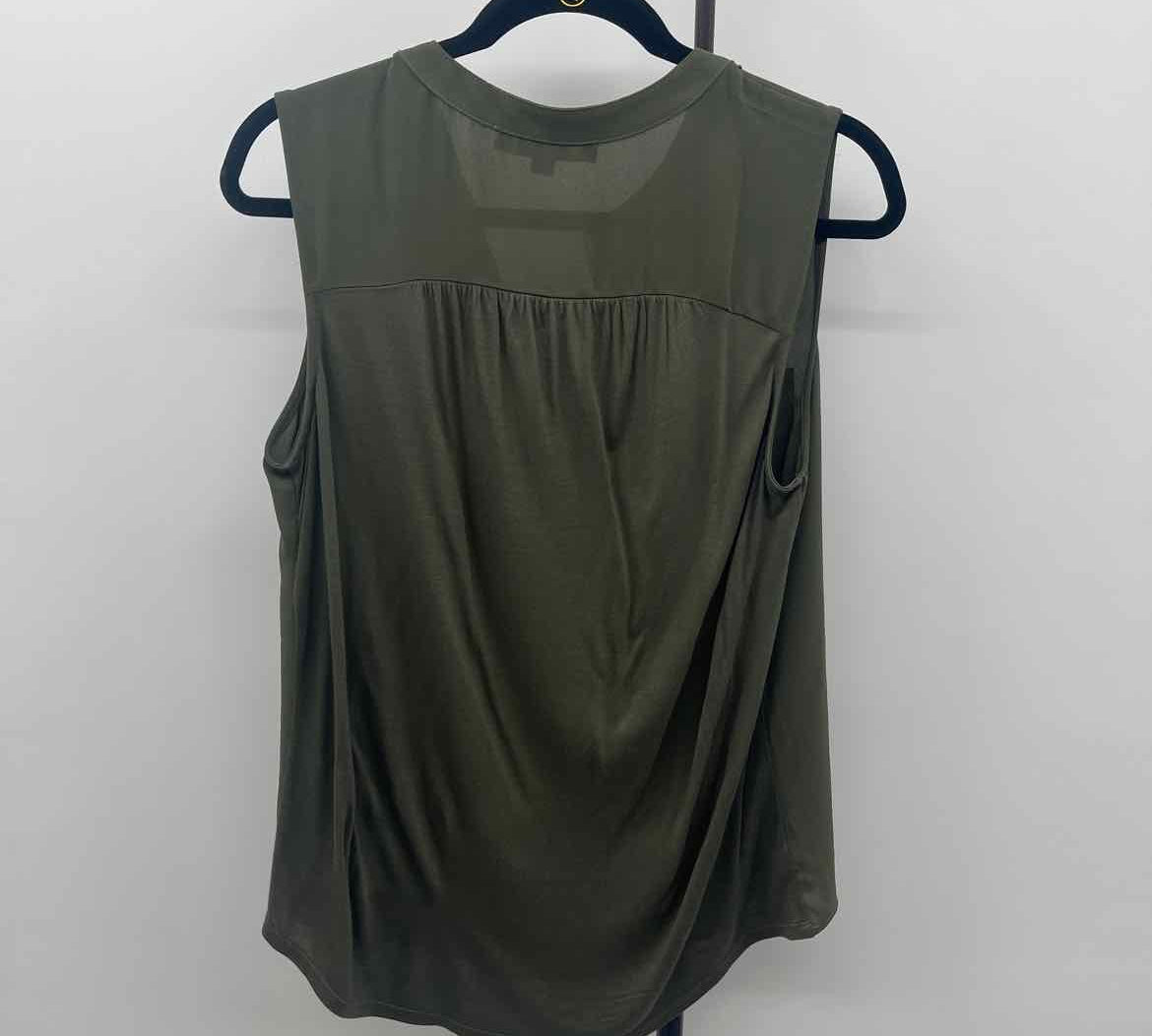 Loft Women's Size M Green Solid Sleeveless Shirt