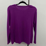 Talbots Women's Size XLP Purple Solid Long Sleeve Shirt